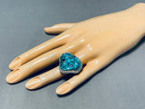 One Of A Kind Native American Navajo Blue Diamond Turquoise Frog Sterling Silver Ben Begaye Ring-Nativo Arts