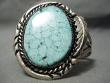 Museum Vintage Native American Navajo Blue Carico Lake Turquoise Sterling Silver Bracelet-Nativo Arts