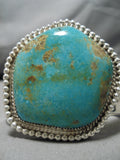 One Of Heaviest Native American Navajo Royston Turquoise Sterling Silver Bracelet Cuff-Nativo Arts