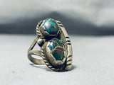 Amazing Vintage Native American Navajo Turquoise Sterling Silver Ring-Nativo Arts