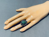 Outstanding Vintage Native American Navajo Cerrillos Turquoise Sterling Silver Ring-Nativo Arts