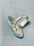 Signed Vintage Native American Hopi Seafoam Turquoise Sterling Silver Ring-Nativo Arts