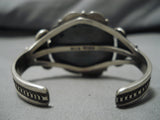 Striking Vintage Native American Navajo Blue Diamond Turquoise Sterling Silver Bracelet Old-Nativo Arts