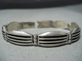 Eye-catching Vintage Navajo Sterling Silver Bracelet Native American Old-Nativo Arts