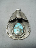 Amazing Vintage Native American Navajo Pilot Mountain Sterling Silver Pendant Old-Nativo Arts