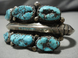 Native American Important Vintage Santo Domingo Julian Lovato Turquoise Sterling Silver Bracelet-Nativo Arts