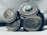 Jessie Thompson Native American Navajo #8 Turquoise Sterling Silver Concho Belt-Nativo Arts