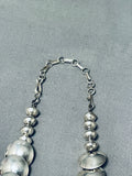 Extraordinary Native American Navajo Sterling Silver Basket Bead Concho Necklace-Nativo Arts