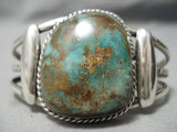 Opulent Vintage Native American Navajo Royston Turquoise Sterling Silver Bracelet Old-Nativo Arts