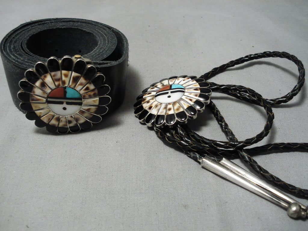 Incredible Vintage Native American Zuni Sterling Silver Bolo  display picture 1