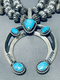 300 Gram Native American Navajo Turquoise Sterling Silver Squash Blossom Necklace-Nativo Arts