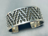 Heavy Unique Vintage Native American Navajo Tommy Jackson Sterling Silver Bracelet-Nativo Arts