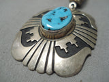 Authentic Vintage Native American Navajo Thomas Singer Turquoise Sterling Silver Pendant-Nativo Arts