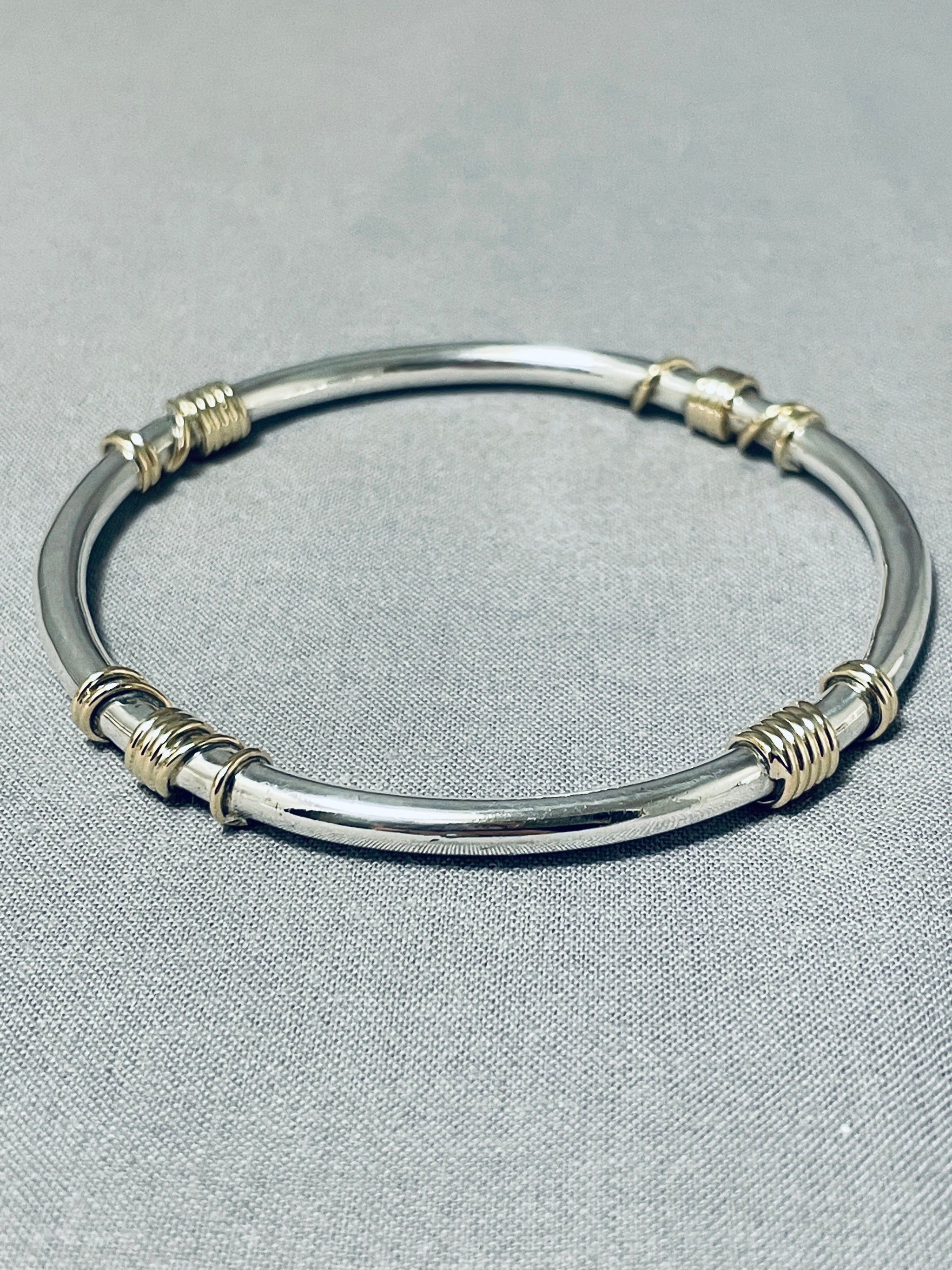 Highly Coveted Vintage Orville Tsinnie 14k Gold Sterling Silver