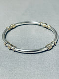 Highly Coveted Vintage Orville Tsinnie 14k Gold Sterling Silver Bangle Bracelet-Nativo Arts