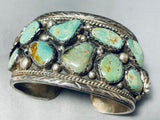 One Of The Best Vintage Native American Navajo Green Turquoise Sterling Silver Bracelet-Nativo Arts