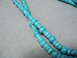 Native American Important Artist Santo Domingo Tony Aguilar Turquoise Sterling Silver Necklace-Nativo Arts