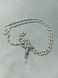 Very Rare Vintage Navajo Sterling Silver Rosary Necklace-Nativo Arts