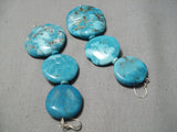 Rare 3 Tier Vintage Native American Navajo Carico Lake Turquoise Sterling Silver Earrings-Nativo Arts
