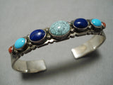 Quality Vintage Native American Navajo Spiderweb Turquoise Sterling Silver Bracelet Old-Nativo Arts
