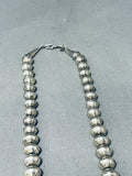 Longer Sturdy Vintage Native American Navajo Hand Tooled Sterling Silver Necklace-Nativo Arts