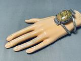 One Of A Kind Vintage Native American Navajo Green Orange Turquoise Sterling Silver Bracelet-Nativo Arts