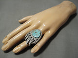 Museum Quality Aaron John Vintage Native American Navajo Spiderwb Turquoise Sterling Silver Ring-Nativo Arts