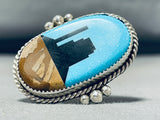 Noteworthy Native American Navajo Turquoise Sterling Silver Monument Valley Ring-Nativo Arts