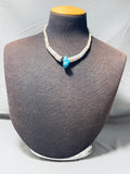 Native American Exceptional Vintage Santo Domingo Shell & Turquoise Sterling Silver Necklace-Nativo Arts