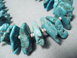 Amazing Vintage Native American Navajo Large Green Turquoise Sterling Silver Necklace-Nativo Arts