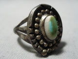 Early Vintage Native American Navajo Damale Turquoise Sterling Silver Ring-Nativo Arts