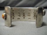 Native American Important Vintage Santo Domingo Jimmy Calabaza Turquoise Silver Bracelet-Nativo Arts
