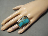Magnificent Navajo Royston Turquoise Sterling Silver Ring Native American-Nativo Arts
