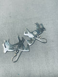 Very Intricate Horse Native American Navajo Sterling Silver Horses Earrings Signed-Nativo Arts