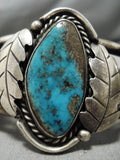 Museum Vintage Native American Navajo Bisbee Turquoise Sterling Silver Bracelet Old-Nativo Arts