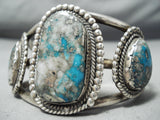 Important Vintage Native American Navajo Old Morenci Turquoise Sterling Silver Bracelet-Nativo Arts