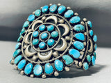 Huge Older Vintage Native American Navajo Turquoise Sterling Silver Bracelet Cuff Old-Nativo Arts