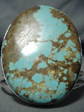 Enormous San Felipe Native American 8 Turquoise Sterling Silver Bracelet-Nativo Arts
