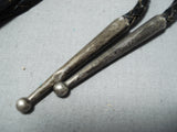 Awesome Vintage Native American Navajo Royston Turquoise Sterling Silver Bolo Old-Nativo Arts