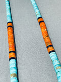 Native American Impressive Vintage Santo Domingo Turquoise Sterling Silver Necklace-Nativo Arts
