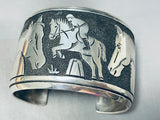 Horse Rider Vintage Thomas Singer Native American Navajo Sterling Silver Bracelet-Nativo Arts
