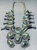 300 Gram Museum Vintage Native American Navajo Turquoise Sterling Silver Squash Blossom Necklace-Nativo Arts