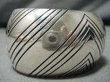 Striking Vintage Navajo Elm Kee Zig Zag Sterling Silver Native American Bracelet-Nativo Arts