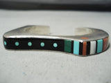 Authentic Vintage Native American Hopi Jesse Monongye Turquoise Sterling Silver Bracelet-Nativo Arts