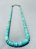 Native American Elegant Vintage Santo Domingo Handcut Turquoise Sterling Silver Necklace-Nativo Arts