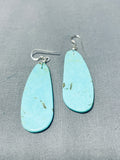 Native American Striking Santo Domingo Royston Turquoise Sterling Silver Earrings-Nativo Arts