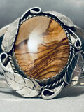 One Of The Most Unique Vintage Native American Navajo Jasper Sterling Silver Bracelet-Nativo Arts