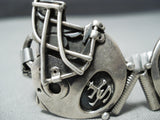 Rare San Francisco Vintage Native American Navajo Sterling Silver Football Watch Bracelet-Nativo Arts