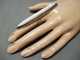 Tallest Vintage Native American Navajo Mother Of Pearl Sterling Silver Ring Old-Nativo Arts