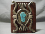 Huge Very Old Vintage Native American Navajo Bisbee Turquoise Sterling Silver Ketoh Bracelet-Nativo Arts